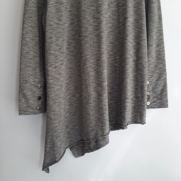 NEON BUDDHA Relaxed Fit Asymmetric Hem Sweatshirt Mockneck Melange Grey Sz S - Picture 9 of 12